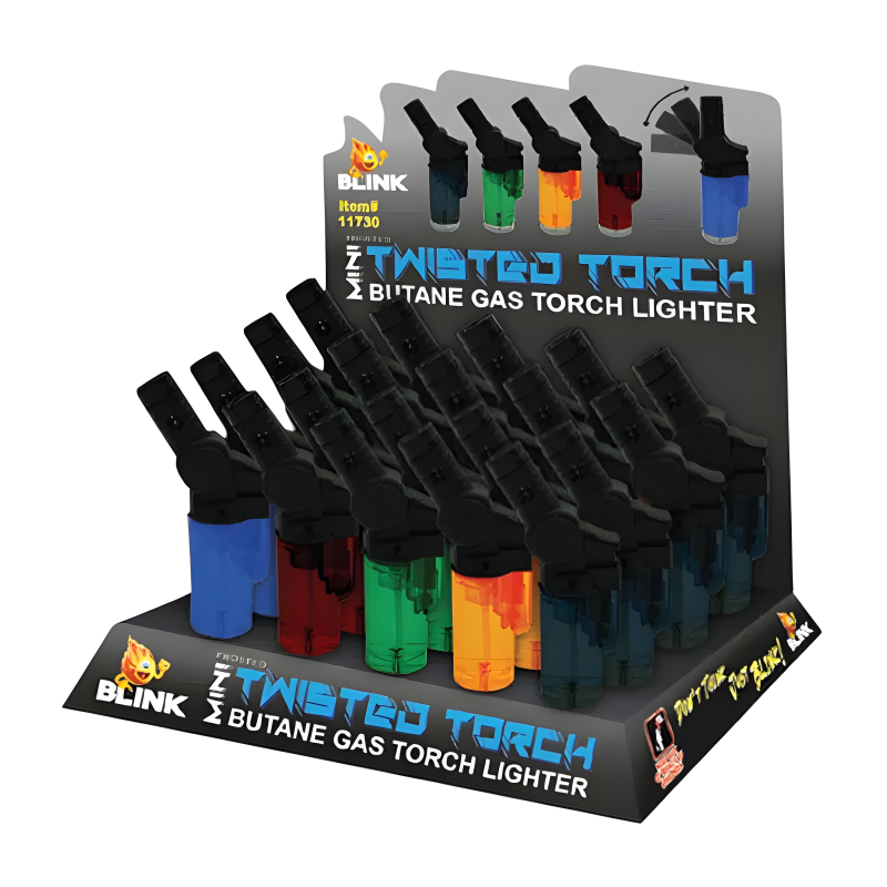BLINK Mini Twisted Torch Lighter &ndash; Assorted Colors &ndash; 20ct Display