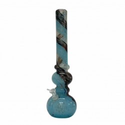 18" Hoist Dual Color Frit Soft Glass Water Pipe - Glass On Glass [L0206G]