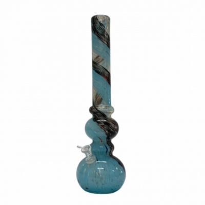 18" Hoist Dual Color Frit Soft Glass Water Pipe - Glass On Glass [L0206G]