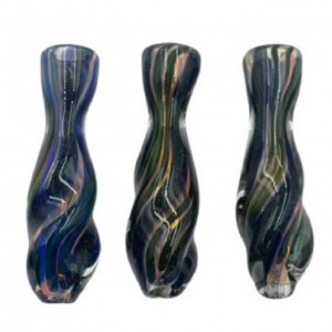 3" Gold Fumed Twisted Body Dicro Art Chillum Hand Pipe Pack of 2 [GWRKP91] 