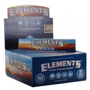 Elements Ultra Thin Rice King Size Slim Rolling Paper - Display Of 50 Pack