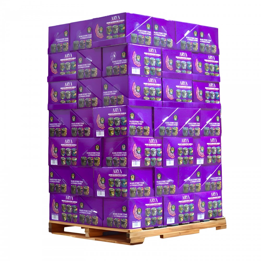 Arya Smoke Eliminator Candle with Flower 8oz, 12ct Display