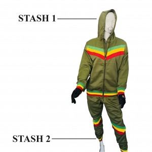 Jungle Hive - Stash & Dash, Style With A Sneaky Rasta Track Suit Olive Green [LCSI]