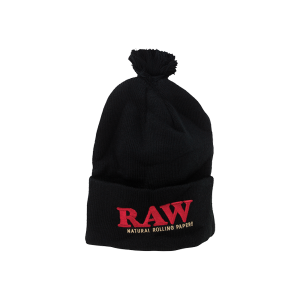 RAW - Black Pompom Hat [RPRAWKNITHAT3]