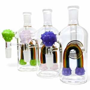 On Point Glass - 14mm Rainbow Candy Magic Ash Catcher On 90 Angle - [AC50]