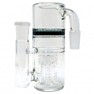 14mm Double Dynamite-Honeycomb & Tree Perc Ash Catcher 90 Angle [ACH-002-90]
