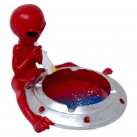 Flying Saucer Pink Alien Ashtray Small