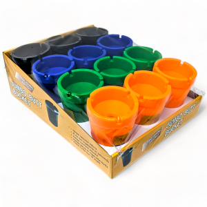 Jumbo BUTT Bucket Assorted Color Ash Tray 12-ct Display [CASH13]