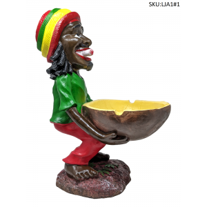 Large Jamaican Man Ashtray #1 [LJA1] B - PICKUP ONLY 