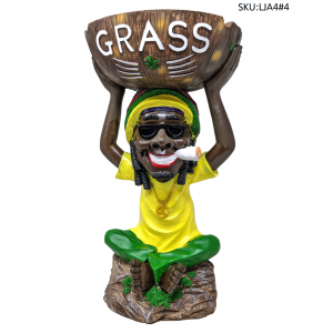 Large Jamaican Man Ashtray #4 [LJA4] E