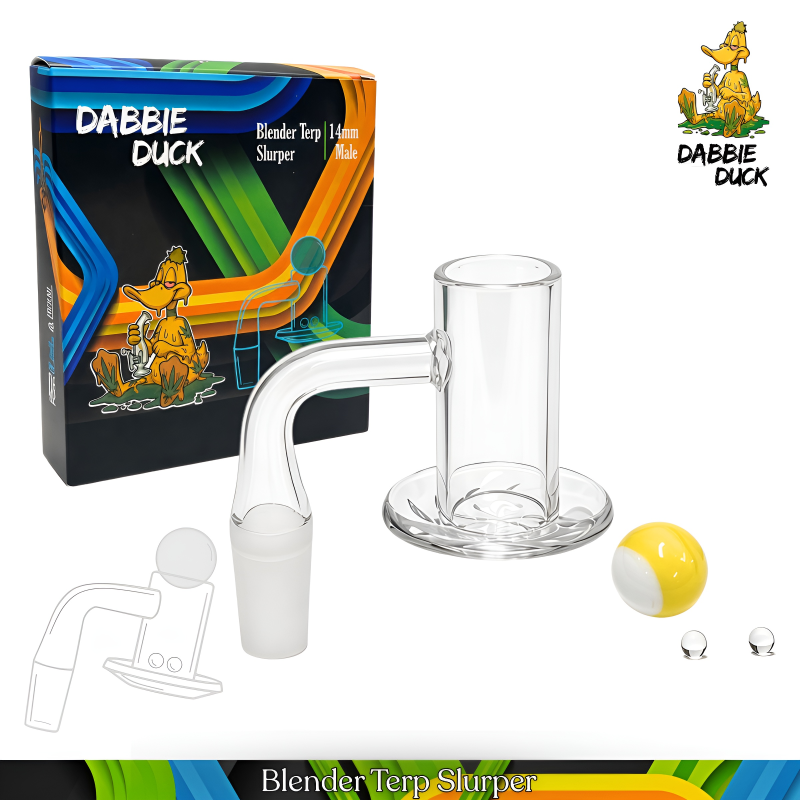 DABBIE DUCK 14mm Male Blender Terp Slurper Kit -  Ball Cap & Pearls