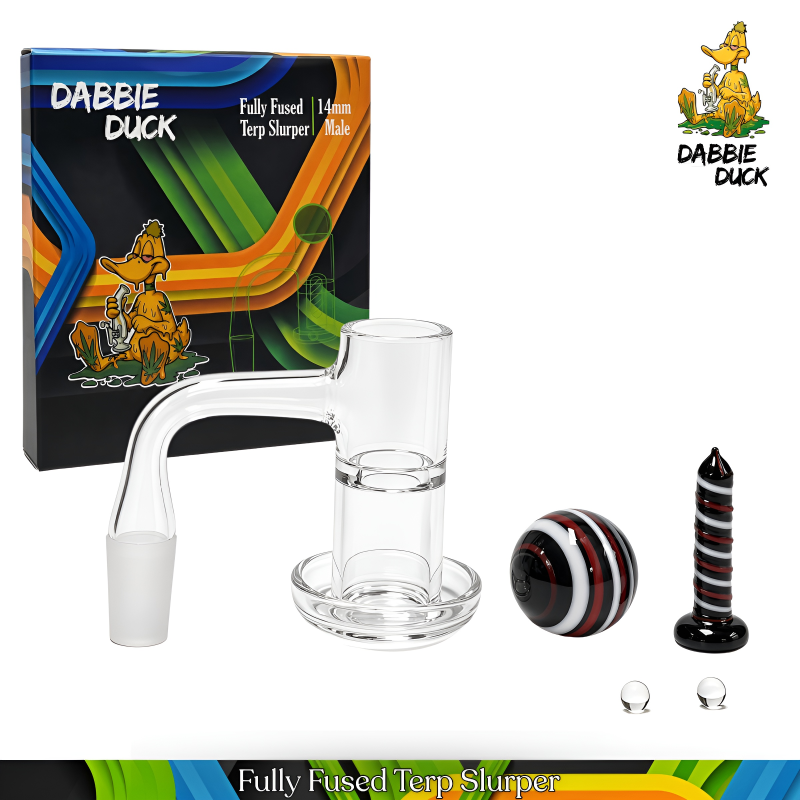 DABBIE DUCK 14mm Male Insert Terp Slurper Kit - Terp Screw & Pearls