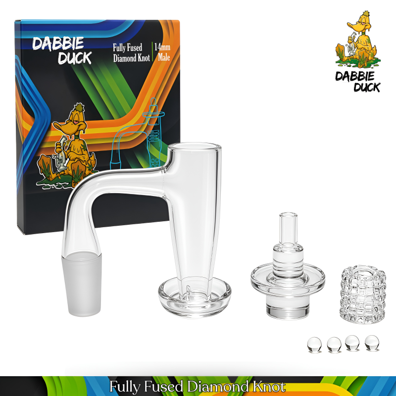 DABBIE DUCK 14mm Male Diamond Knot Slurper Kit - Pin Carb Cap & Pearls