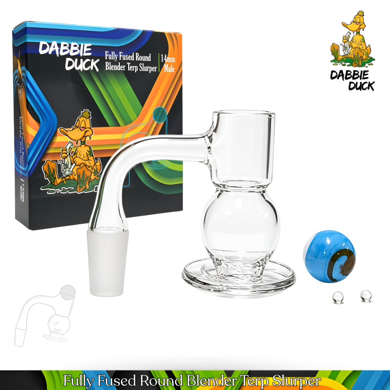 DABBIE DUCK 14mm Male Round Blender Terp Slurper Kit – Marble & Pearls