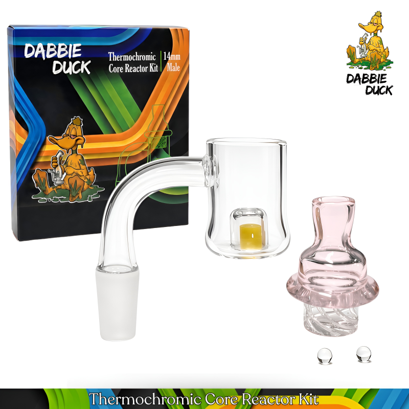 DABBIE DUCK 14mm Male Thermochromic Core Reactor Slurper Kit - Marble & Pearls