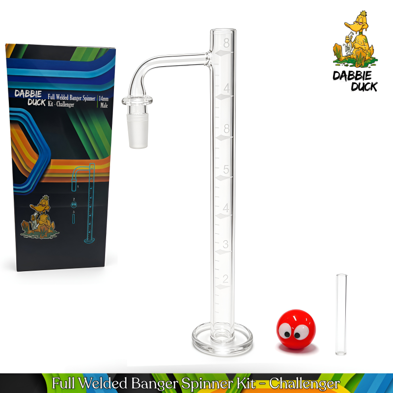 DABBIE DUCK 14mm Male Tower Challenger Quartz Banger Kit - Marble Carb Cap & Bead