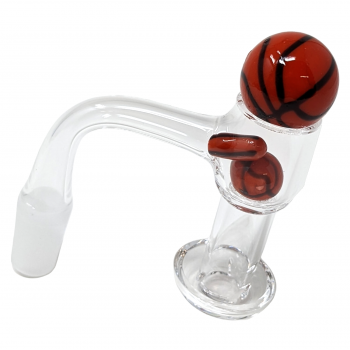 14mm Terp Slurper Quartz Banger with Basketball Carb Cap Set - [GSW392]