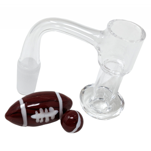 14mm Terp Slurper Quartz Banger with Football Carb Cap Set - [GSW392]