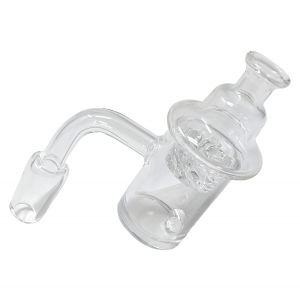 25mm Flat Bottom 4mm W/ Directional Carb Cap & 2 Marble 6MM Banger Set - 14M - 90 [QB14MSET]