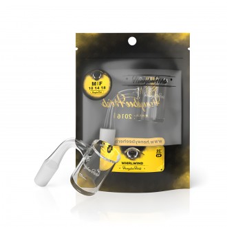 Honeybee Herb 14mm Male - Whirlwind Quartz Banger - 90° Black Line