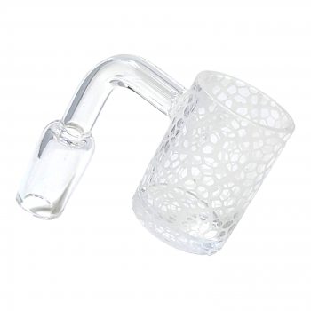 14mm Quartz 22mm Bucket Banger Male W/Sand Blasted Design - K [QF152]