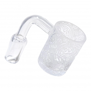 14mm Quartz 22mm Bucket Banger Male W/Sand Blasted Design - Q [QF152]