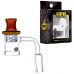 25mm Flat Bottom Banger Set with Directional Carb Cap and Marbles by On Point Glass - 14mm 90° On Point Glass 25mm Flat Bottom 4mm Banger Set with Directional Carb Cap and 2 Marble 6mm - 14mm 90 Degree