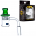 25mm Flat Bottom Banger Set with Directional Carb Cap and Marbles by On Point Glass - 14mm 90° On Point Glass 25mm Flat Bottom 4mm Banger Set with Directional Carb Cap and 2 Marble 6mm - 14mm 90 Degree