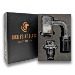 Diamond Bottom Quartz Banger with full Deep Carving Pattern with 2 terp pearls & 1 glass carb cap - 14mm Female Joint [DSQ838] 
