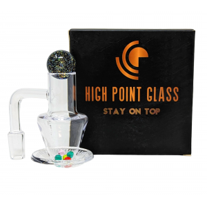 20mm Spinning Quartz Banger set with 5 Terp pearls & 1 Glass carb cap - 14mm Male Joint [DSQ837] 