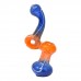 6.5-Inch Dual Tone Frit Art Donut Bubbler Hand Pipe