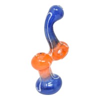6.5" Dual Tone Frit Art Donut Bubbler - [BK242]
