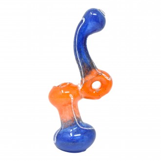 6.5" Dual Tone Frit Art Donut Bubbler - [BK242]