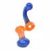 6.5-Inch Dual Tone Frit Art Donut Bubbler Hand Pipe