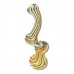 6.5-Inch Gold Fumed Rasta Rope Glass Bubbler Hand Pipe