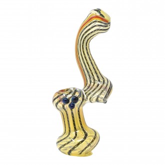 6.5" Gold Fumed Rasta Rope Bubbler Hand Pipe - [BK252]