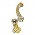 6.5-Inch Gold Fumed Rasta Rope Glass Bubbler Hand Pipe