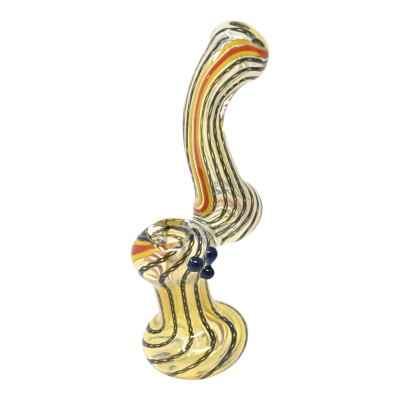6.5" Gold Fumed Rasta Rope Bubbler Hand Pipe - [BK252]