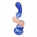 7-Inch Frit Art Flat Mouth Standing Bubbler Hand Pipe