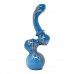 7-Inch Frit & Ribbon Art Flat Mouth Glass Bubbler Pipe