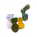 6.5" Tri-Color Honeybee Art  Triple Chamber Bubbler Hand Pipe - [BT10]