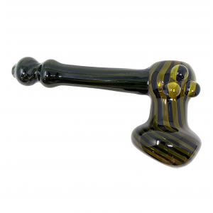 8" Golden Lining Black Hammer Bubbler [DJ550]