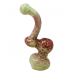 7" Double Tube Gold Fumed Dot Art Bubbler Hand Pipe [DJ595]