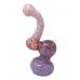 7" Double Tube Gold Fumed Dot Art Bubbler Hand Pipe [DJ595]