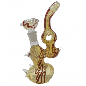 8" Gold Fuming Multi Thorn Marble Donut Bubbler - 250g [GB-154]