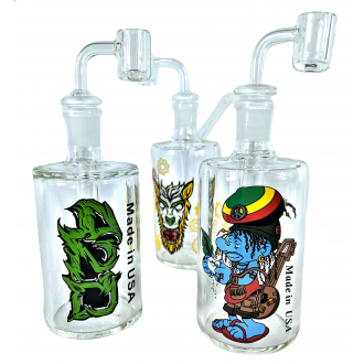 6" Decal Art Stem Mouth Bubbler With Banger [JO35]