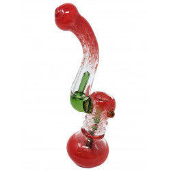 7.5" Frit Ombre Neck Perc Bubbler Hand Pipe - [RJA13]