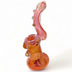 8" Multi Marble Mystique Stand Tall and Stay Smoky Bubbler Hand Pipe - [RKD42]