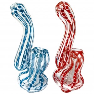 4.5" Clear Beauty with Rope Art Bubbler Hand Pipe - 2pk [RKD84]