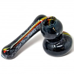 4.5" Frit Art Triple Thread Bubbler Hand Pipe Assorted color - [RKGS69]